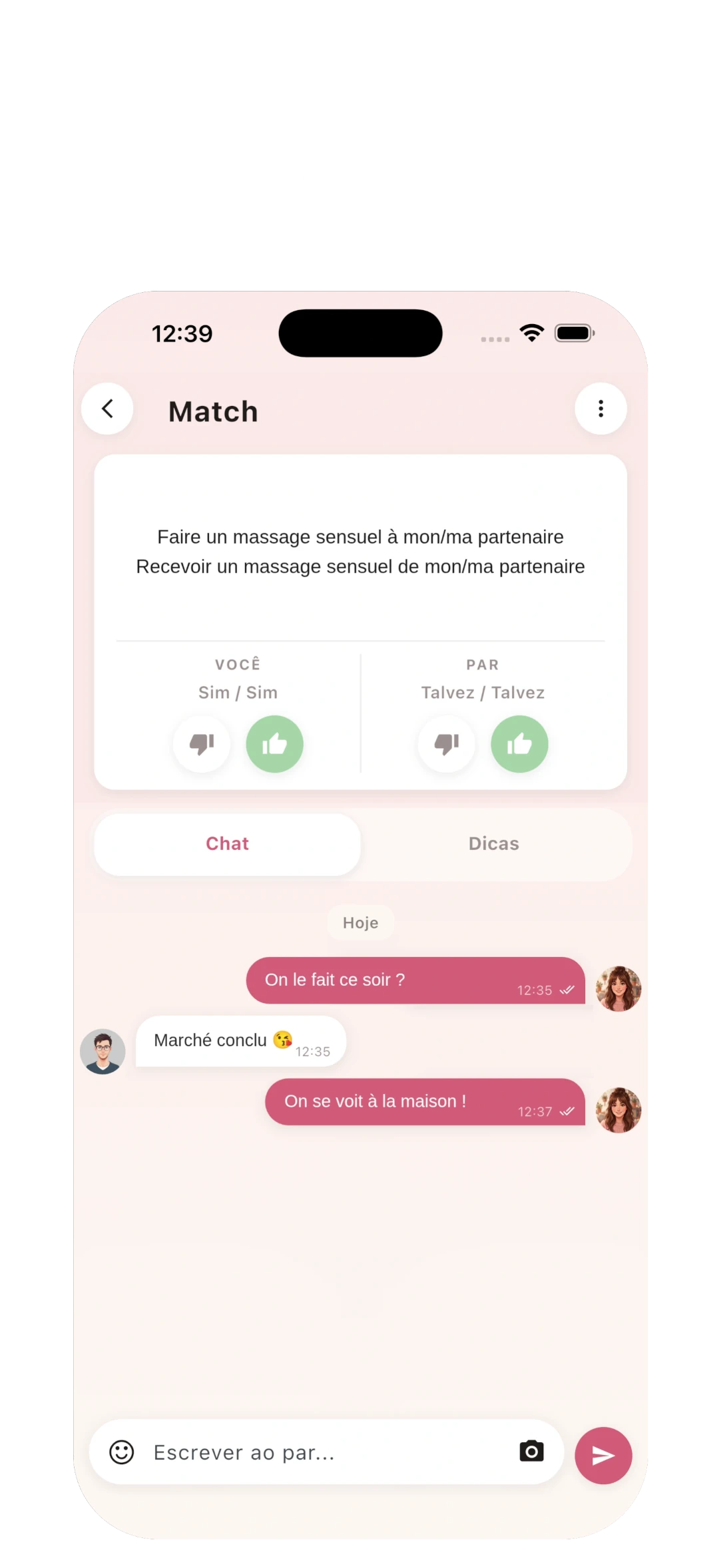 Discutez avec votre partenaire
