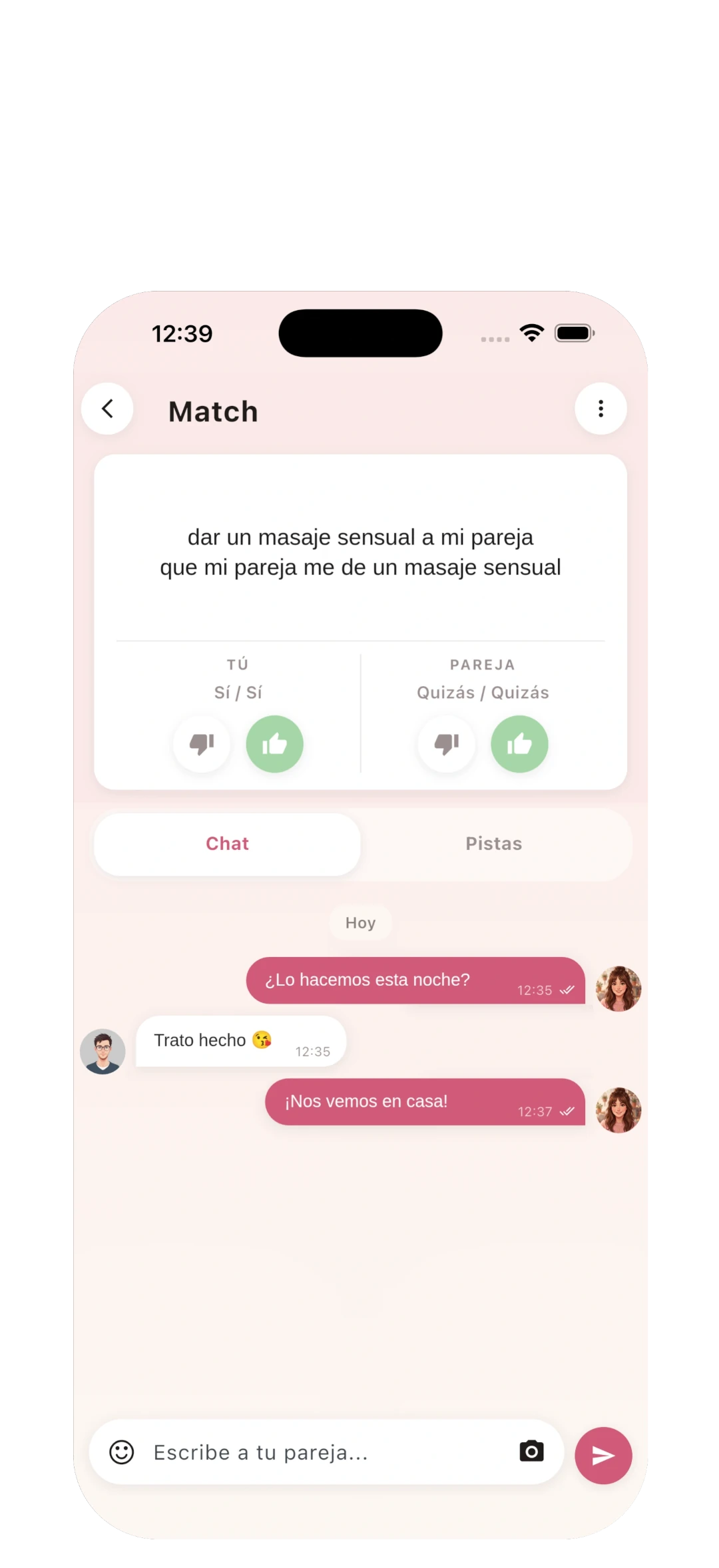 Chatea con tu pareja