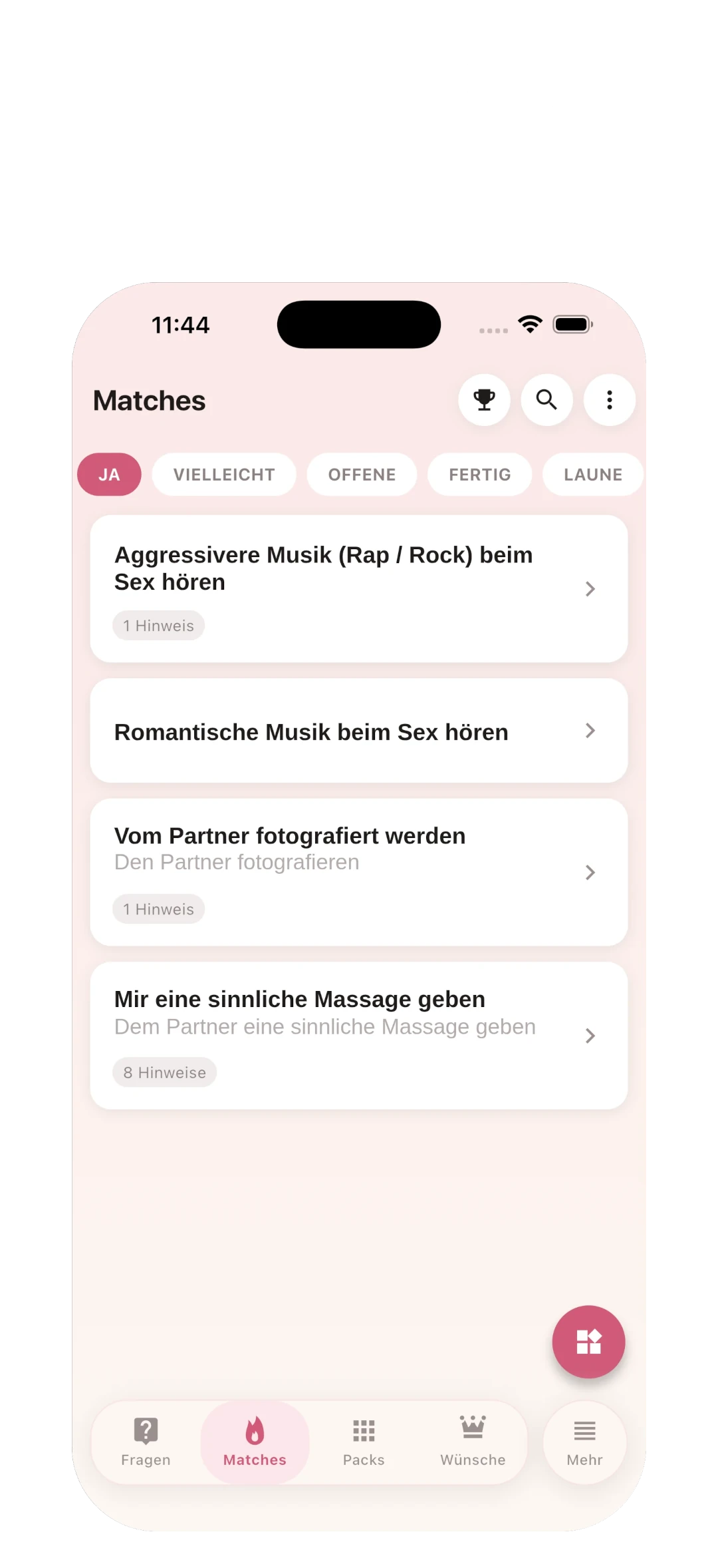 Shau Matches - Ideen, die beide mögen