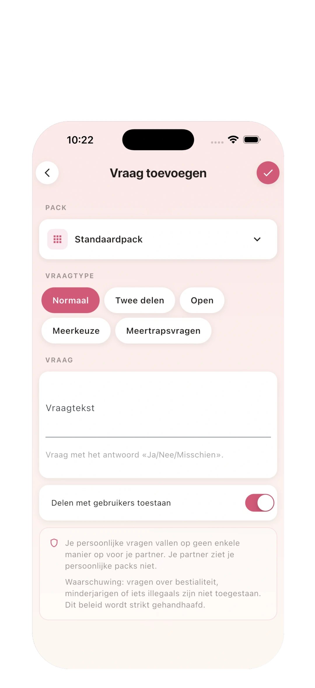 Voeg je eigen seksvragen toe